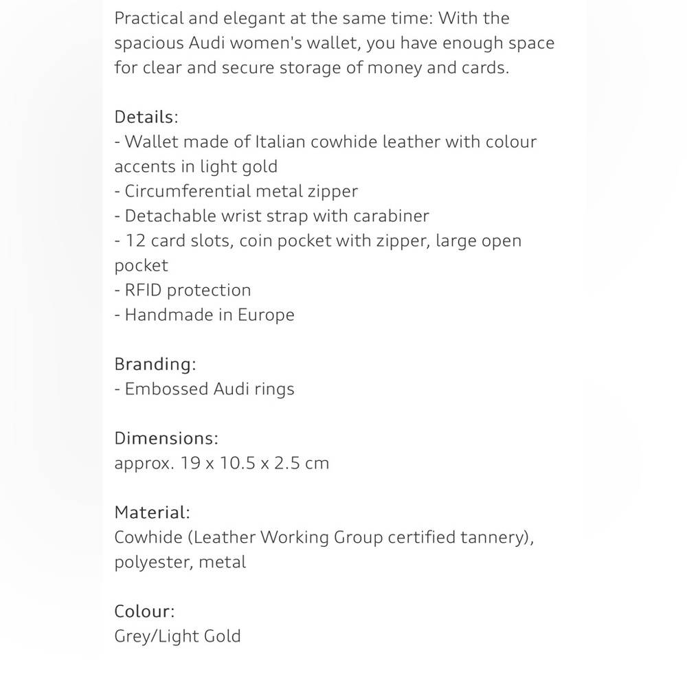 Chic Light Gray Leather wallet with wrist strap - Picture 8 of 8